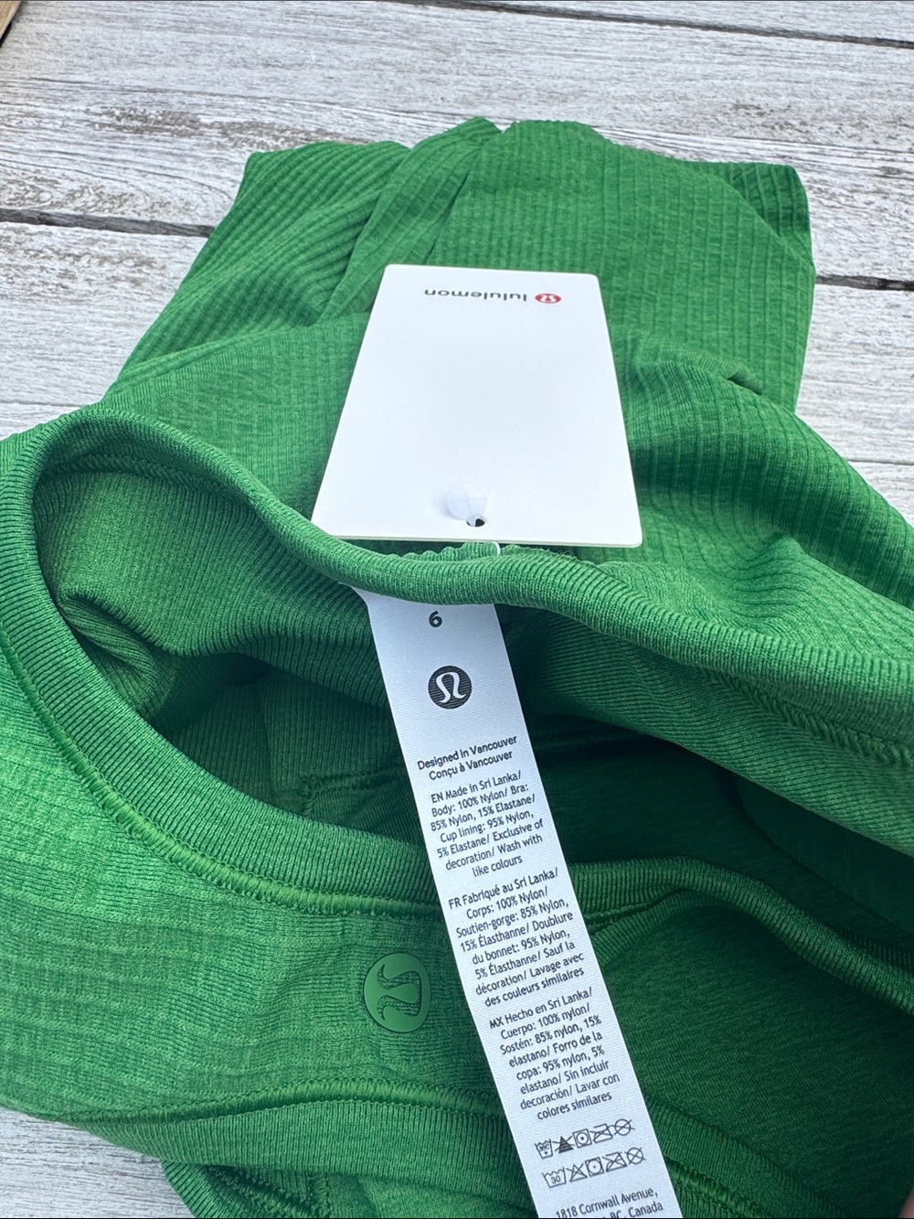 Lululemon Ebb to Street Tank Top Chameleon Green Size 6 NWT - Picture 7 of 8